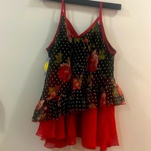 Sleeveless shirt and skirt set for teen girls size S